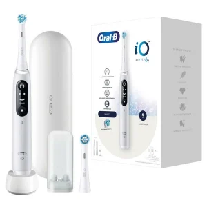 Livraison rapide Budget 😀 Oral-B IO 6 + Sensitive Blanc – Brosse à Dents électrique 🔥 6