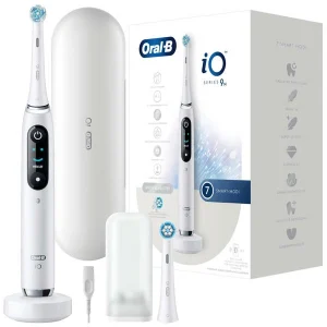 en promotion Budget 🧨 Oral-B IO 9 + Sensitive Blanc – Brosse à Dents électrique 🌟 6