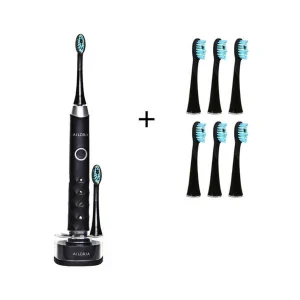 boutique en ligne Nouveau 😍 Ailoria SHINE BRIGHT Incl. 8 Têtes De Brosse Noires – Brosse à Dents à Ultrasons 😍 6