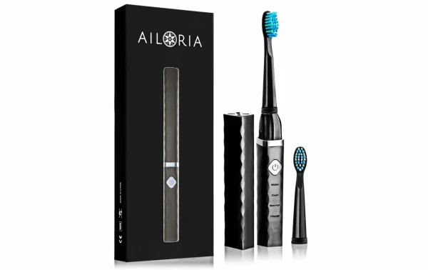 Authenticité garantie Coupon 😀 Ailoria Brosse à Dents Sonique Flash Travel Noir – Brosse à Dents électrique 💯 1