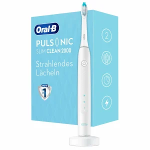 De gros 😀 Oral-B Brosse à Dents Sonique Pulsonic Slim Clean 2000 Blanc – Brosse à Dents électrique 😀 magasin pas cher 7