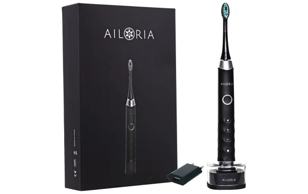 boutique en ligne Promo 🌟 Ailoria Brosse à Dents Sonique Shine Bright Noir, Chargeur USB Inclus – Brosse à Dents électrique 🔥 1