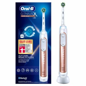 soldes Grosses soldes 😍 Oral-B Brosse à Dents Rotative Genius X Rosegold Or Rose – Brosse à Dents électrique 😀 7