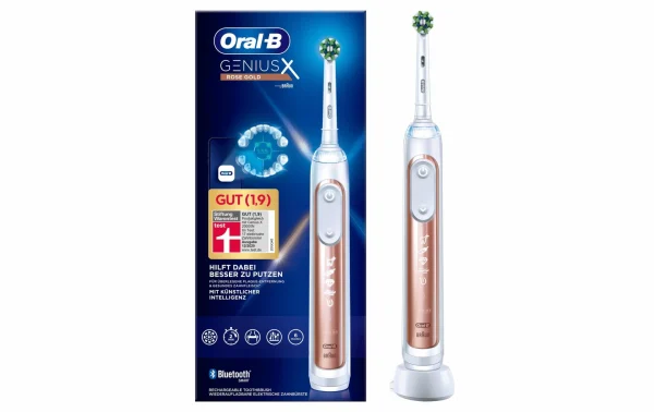 soldes Grosses soldes 😍 Oral-B Brosse à Dents Rotative Genius X Rosegold Or Rose – Brosse à Dents électrique 😀 3