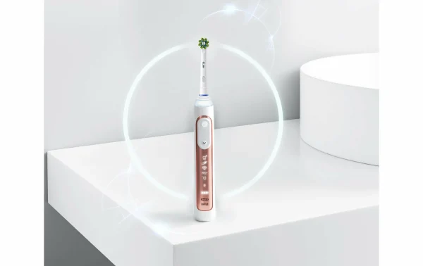 soldes Grosses soldes 😍 Oral-B Brosse à Dents Rotative Genius X Rosegold Or Rose – Brosse à Dents électrique 😀 4